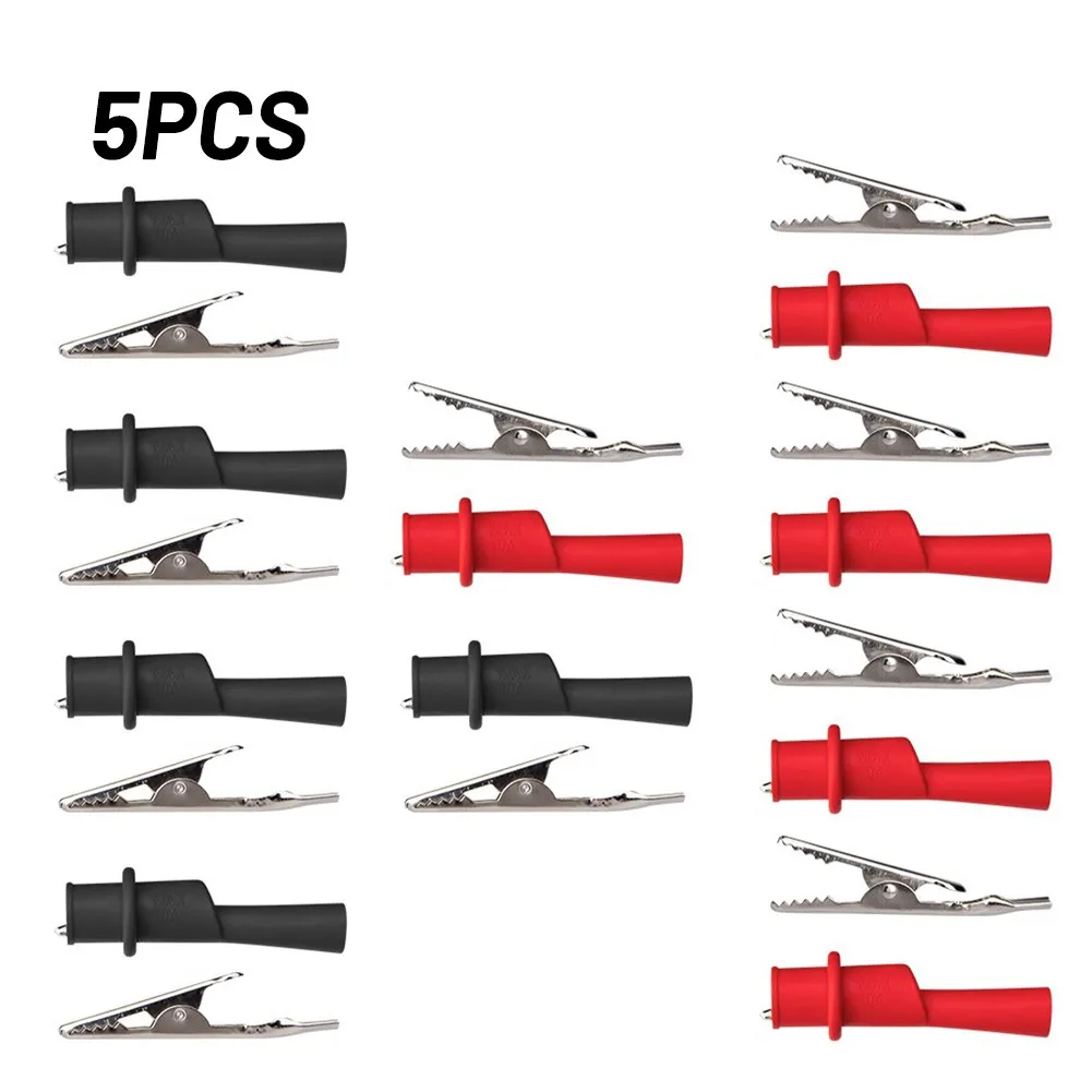 

5pcs Red/Black 1000V 10A Multimeter Alligator Clip Pen Meter Measure Tool Accessories High Quality Materials