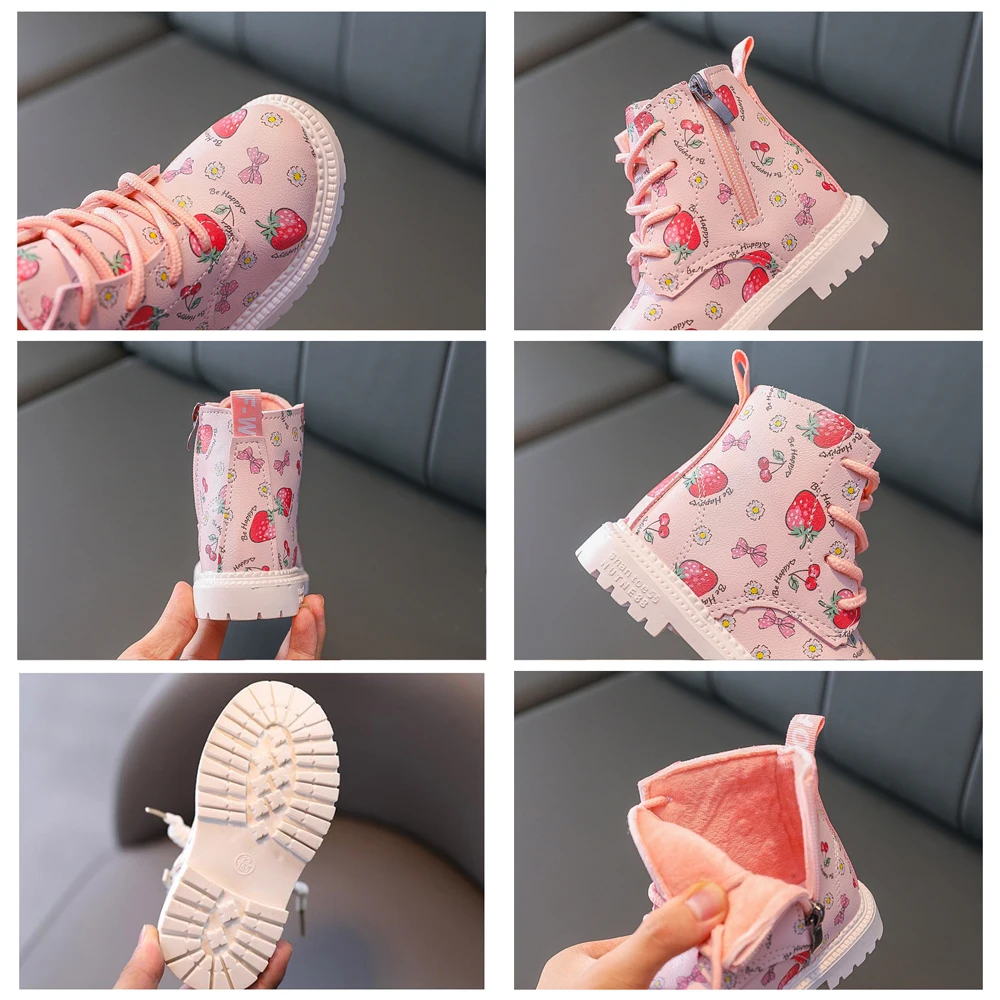 Детские ботинки с принтом для девочек размер 21-30 | Детская одежда и обувь