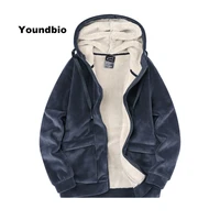 men warm winter fleece pullover solid streetwear jackets windbreaker coats hooded casual jacket outwear male plus size l 8xl