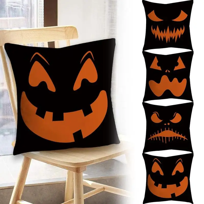 

Halloween Cartoon Emoticons Super Soft Home Cushion Cover Floral Pillowcases Throw Car Bed Decorative 45x45cm Accessories