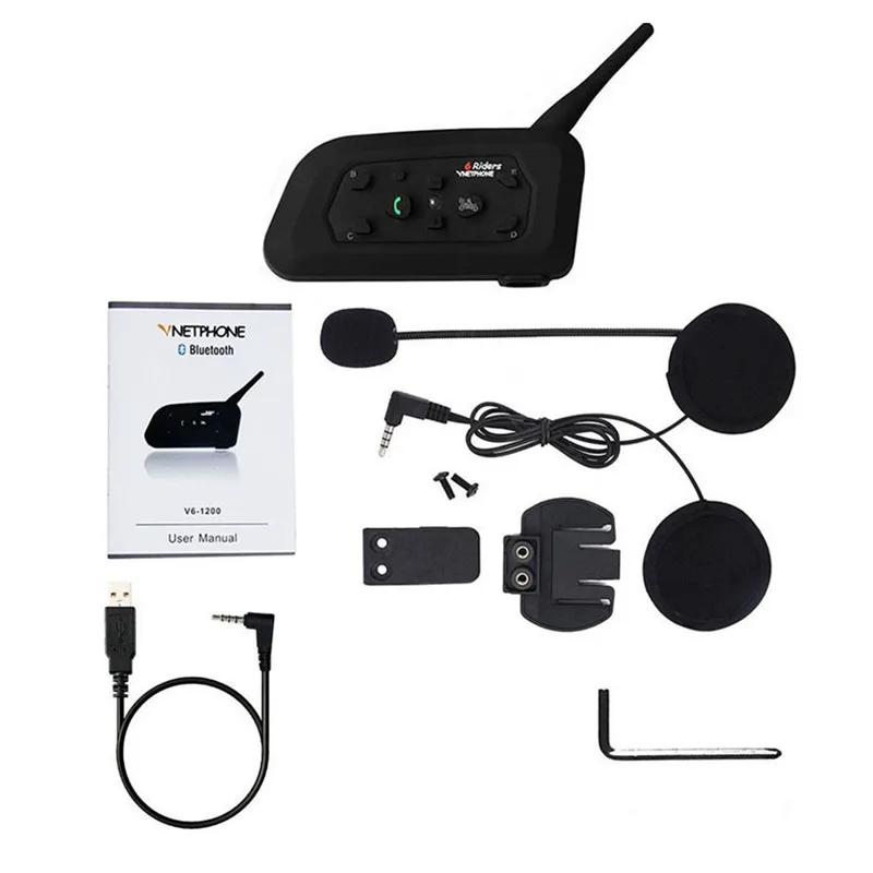 Bluetooth гарнитура Vnetphone V6 для мотоциклетного шлема беспроводное переговорное