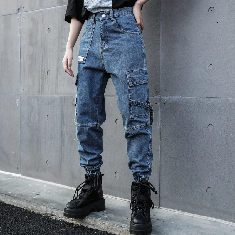 LANMREM/джинсы с большим карманом коллекция 2020 года сезон весна лето брюки карго для