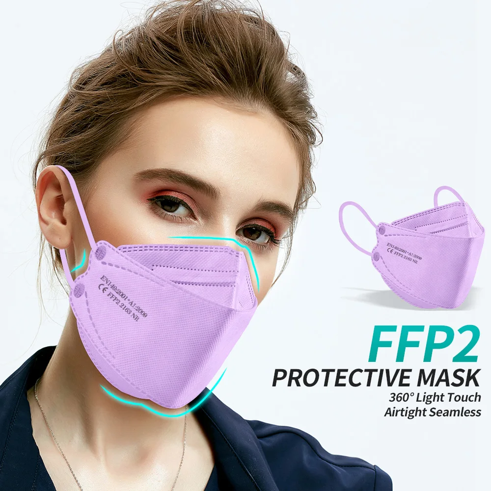 Модная маска точечного цвета в форме рыбы CE KN95 Mascarilla Fpp2 Homologada Europe 4 фильтраторы