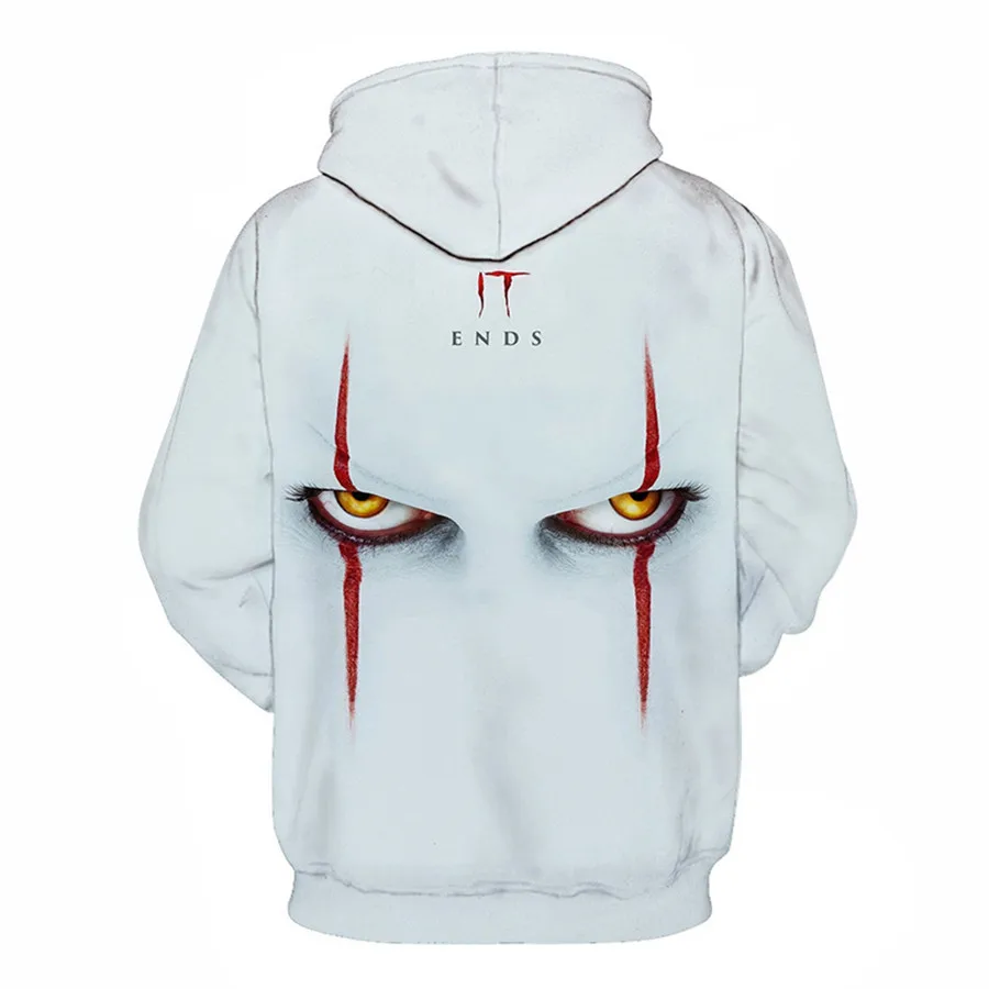 Аниме Толстовка с капюшоном фильм клоун Стивен Кинг это Pennywise Косплей Костюм Топ пальто для мужчин и женщин