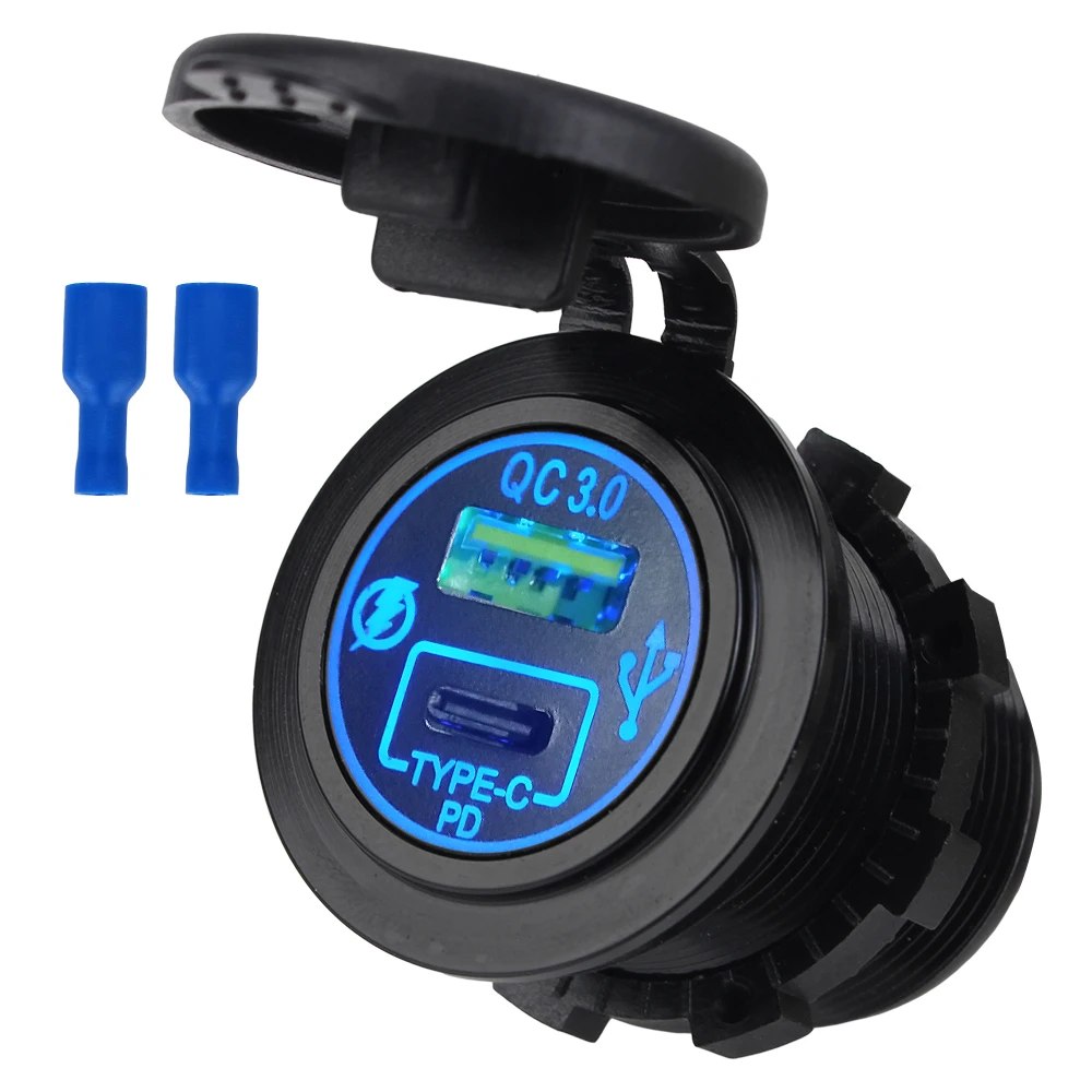 

Адаптер для быстрой зарядки в автомобиле, 5 В, USB Type-C, 40 Вт