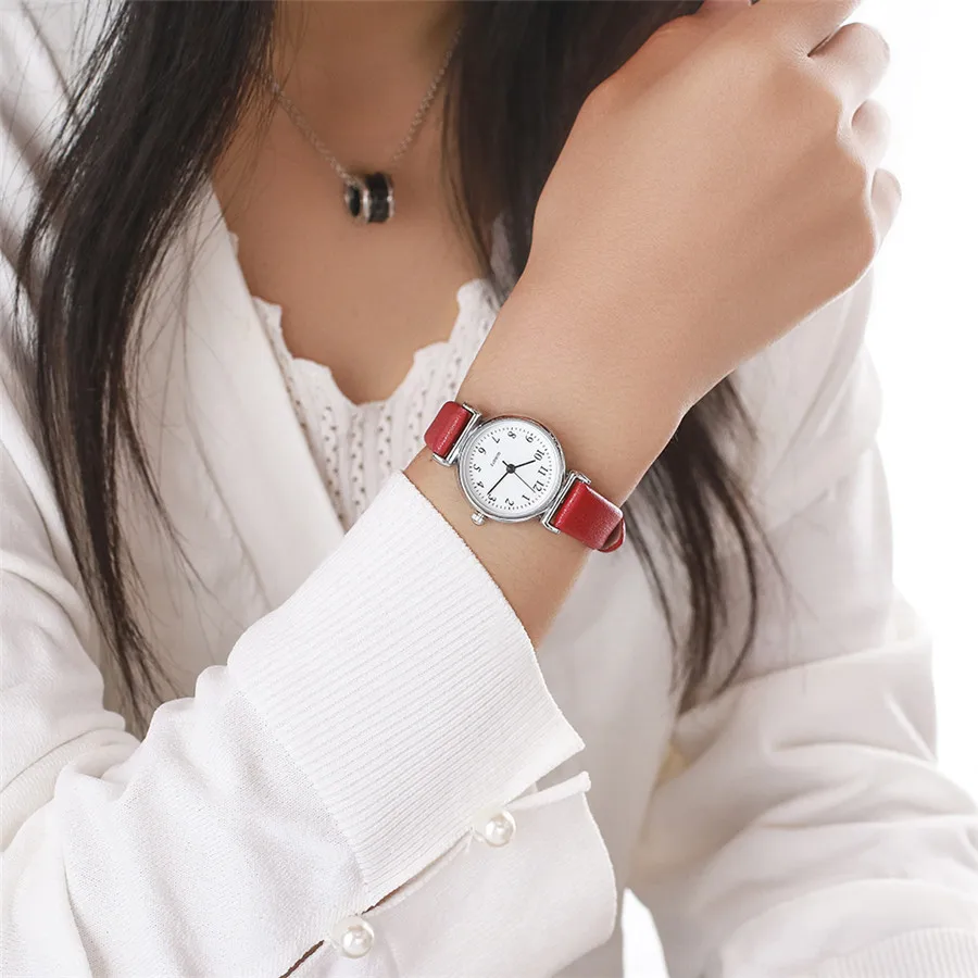 

Vintage Leather Watch Women Small Watches Designer Simple Number Dial Fashion Ladies Quartz Analog Wristwatches zegarek damski F