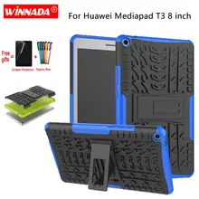 For Huawei MediaPad T3 8.0 case T3-8 KOB-L09 KOB-W09 Tablet armor case TPU+PC Shockproof Stand Cover +Film+Pen