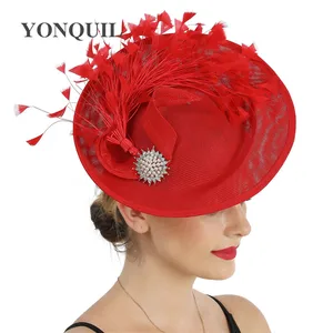 Elegant Bride Wedding Red Hat Fasscinator Hairpin Women Cocktail Race Headpiece Hair Clip Ladies Mesh Fancy Hair Accessories Elegant Bride Wedding Red Hat Fasscinator Hairpin Women Cocktail Race Headpiece Hair Clip Ladies Mesh Fancy Hair Accessories