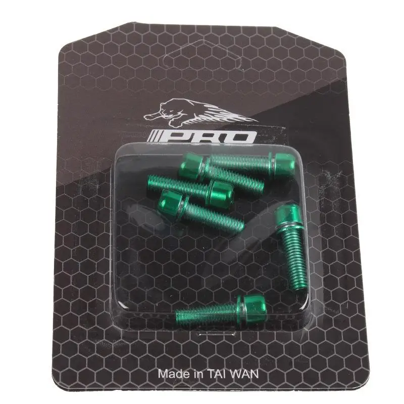 green IIIPRO винты для руля велосипеда MTB, титановые цветные винты M5* 18 мм - Цвет: green