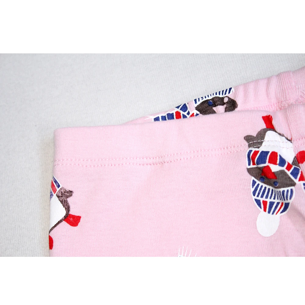 Розовая пижама с изображением снеговика для маленьких девочек Детская из 100%