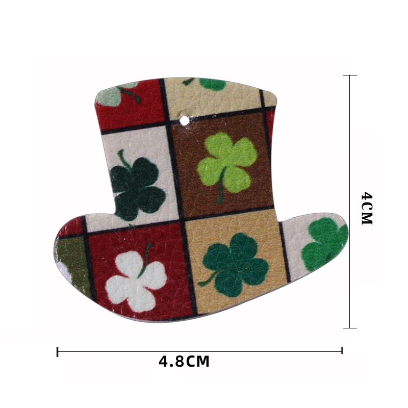 10 шт./лот серьги из искусственной кожи в шляпе зеленые аксессуары ко Дню Святого