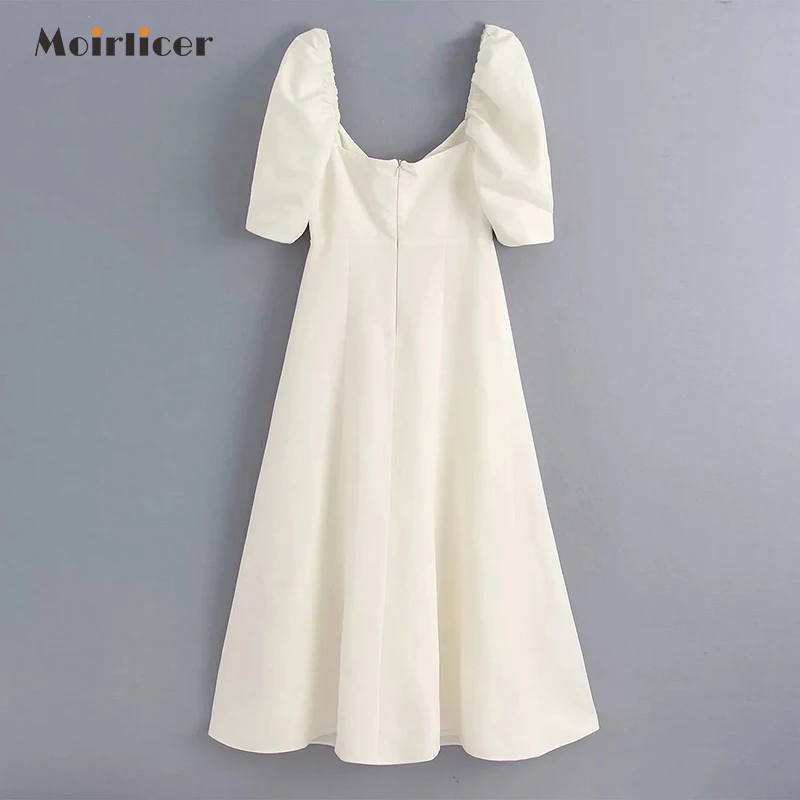 Новинка Лето 2020 Брендовое летнее платье-трапеция с пышными рукавами короткое