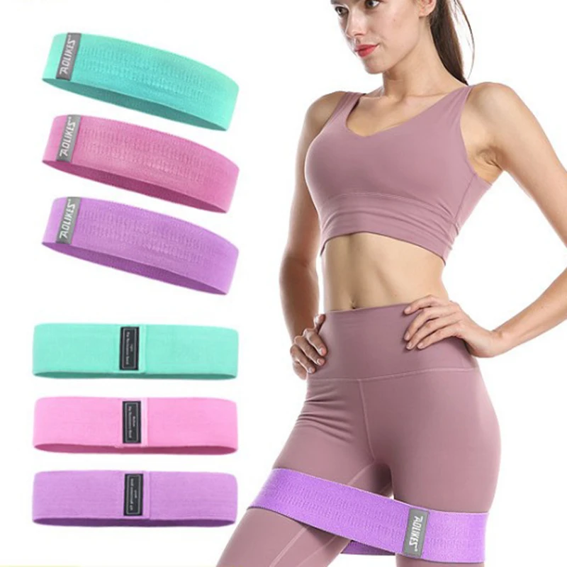

Unisex Resistance Bands Elastic Fabric Rubber Booty Bands Set Non-slip Circle Loop Workout Bands For Butt Legs Thigh Hip Trainer