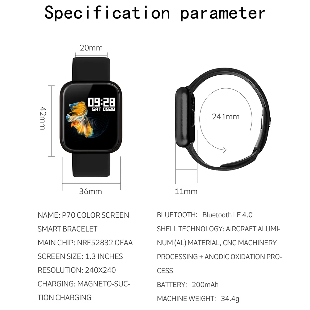 Женские IP68 Водонепроницаемые Смарт часы P70 P68 Bluetooth 4 0 для Apple IPhone LG монитор