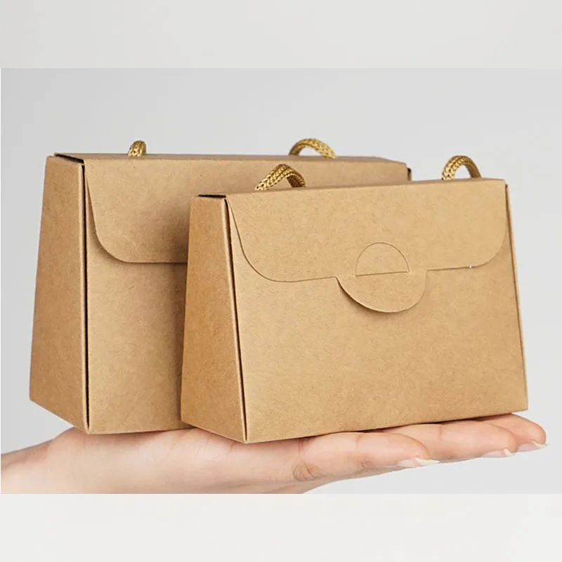 Wholesale Kraft Paper Box12.5*5*9cm Brown Cardboard Handmade Soap Box Snack Boxes Wedding Jewelry Handle 100pcs/lot | Украшения и