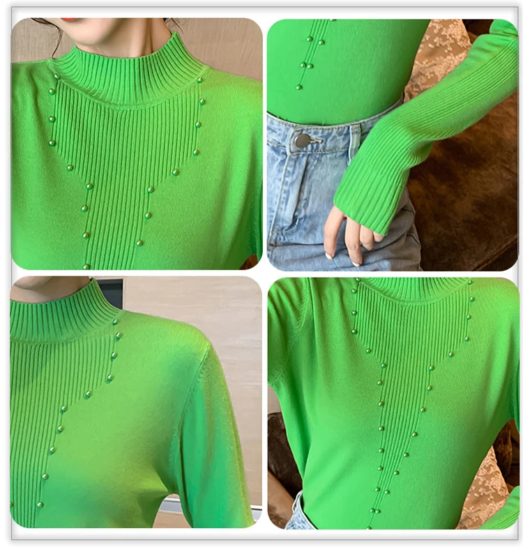 Вязаный свитер 4 цвета зима 2020 весна новинка блузка с длинным рукавом женский топ