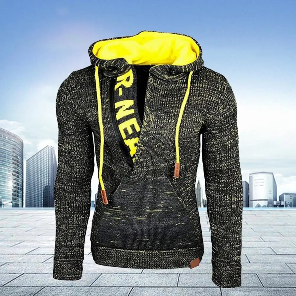 

Отличное Мужское пальто Толстая Толстовка с большими карманами с капюшоном в стиле пэчворк свитер с большими карманами Толстовка