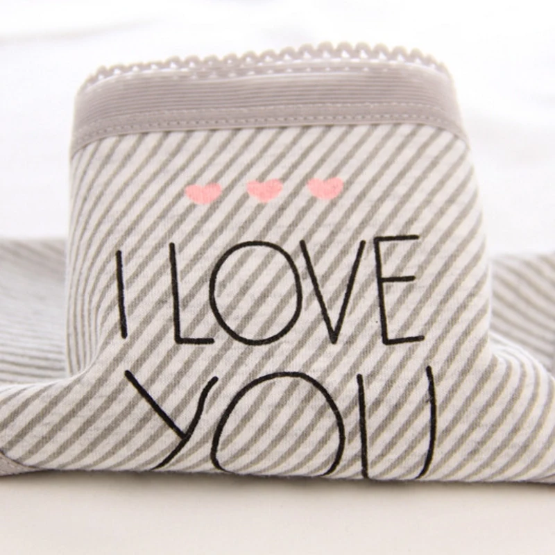 Трусики для женщин хлопковое нижнее белье в клетку с буквенным принтом женское