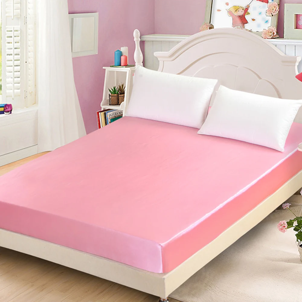 Смоделированные атласные шелковые простыни на эластичных сплошной цвет Матрас