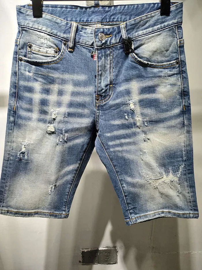 Летние Стиль dsq брендовые джинсы италия Для мужчин s Тонкий Короткие джинсовые