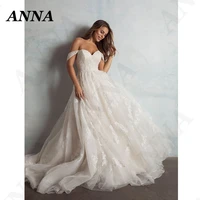 anna beauty wedding dress 2021 princess off shoulder beach party bridal gown sexy applique vestido de noiva civil women skirt