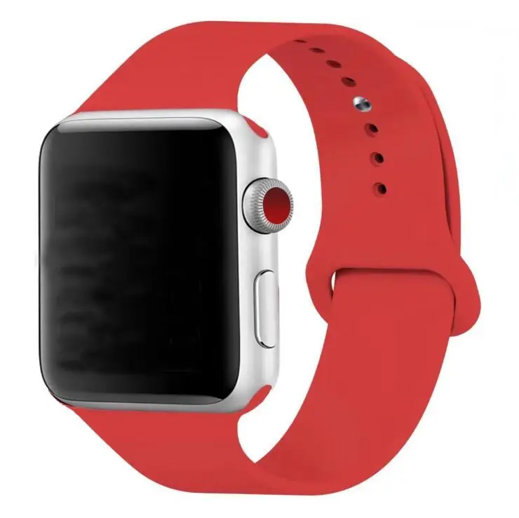 50 шт./лот 38 Цвет одна застежка силиконовый ремешок для наручных часов Apple i-Watch 38/40/42/44 мм браслеты 1/2/3/4 ремешок для умных часов