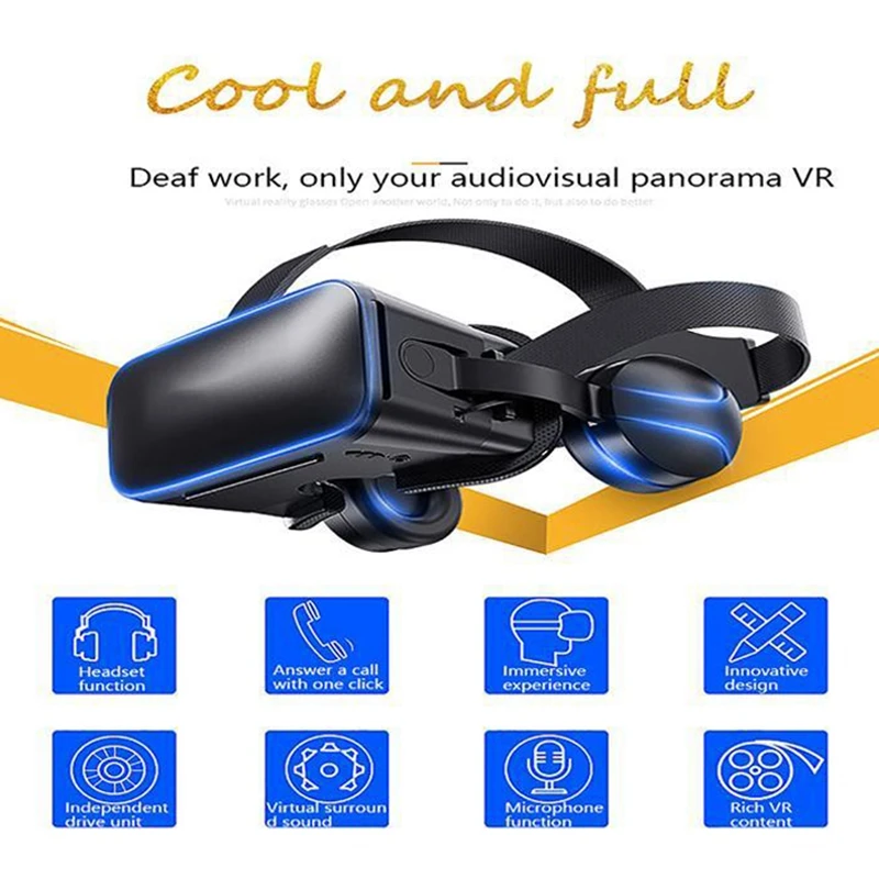 Умные очки виртуальной реальности 3D Vr J20 наушники 20-20000Hz-400 шлем 128Db 90-120 для 32