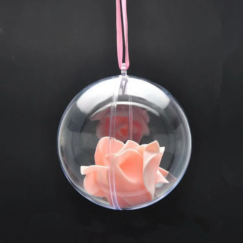 10Pairs New Year 2021 Christmas Tree Decorations Balls Transparent Open Gift Box Hanging Ornament for Home | Дом и сад