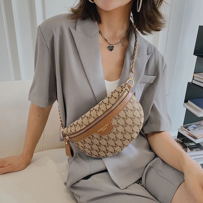 

Маленькие высококачественные холщовые поясные сумки с надписью и ремнем на цепочке для женщин 2021, сумки через плечо, женские нагрудные сумо...