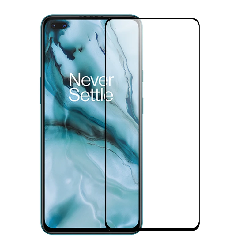 2 piezas de Protector de pantalla para Oneplus Nord Glass Z 8 Nord 5G de vidrio templado cubierta de pegamento completo pel&iacute;cula protectora para tel&eacute;fono para Oneplus Nord-0