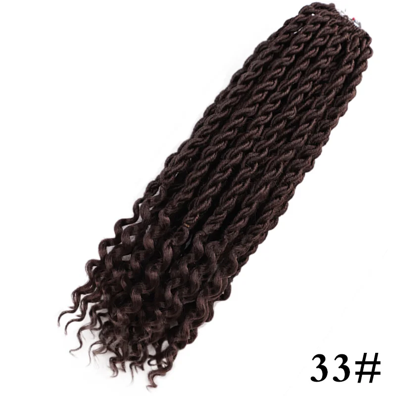 Элегантные Музы богемные вязанные косички Faux locs Curly вязанные волосы 18 дюймов 24 пряди Омбре косички для наращивания синтетические волосы - Цвет: #33
