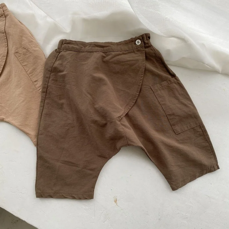 

Children's Pants 2021 Summer New Children's Harem Pants Boys and Girls Korean Style Loose Pants Cropped Pants Baby Harem Pants