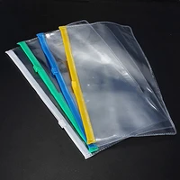 1pc a6 transparent pvc zipper bag file folder document filing bag stationery bag store school office supplies waterproof