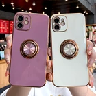 Мягкий силиконовый чехол для iPhone XR 12 11 Pro Max XS Mini XR 7 8 Plus iPhone11 iPhoneXR 7Plus 11Promax, чехол с кольцом-держателем и подставкой