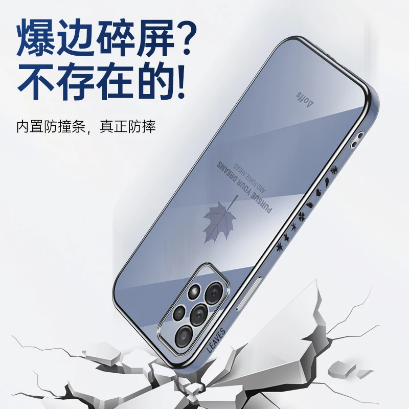 luxury plating maple leaf phone case for samsung galaxy s20 fe s21 s10 plus note 10 20 ultra 5g s 21 20 square frame soft cover free global shipping