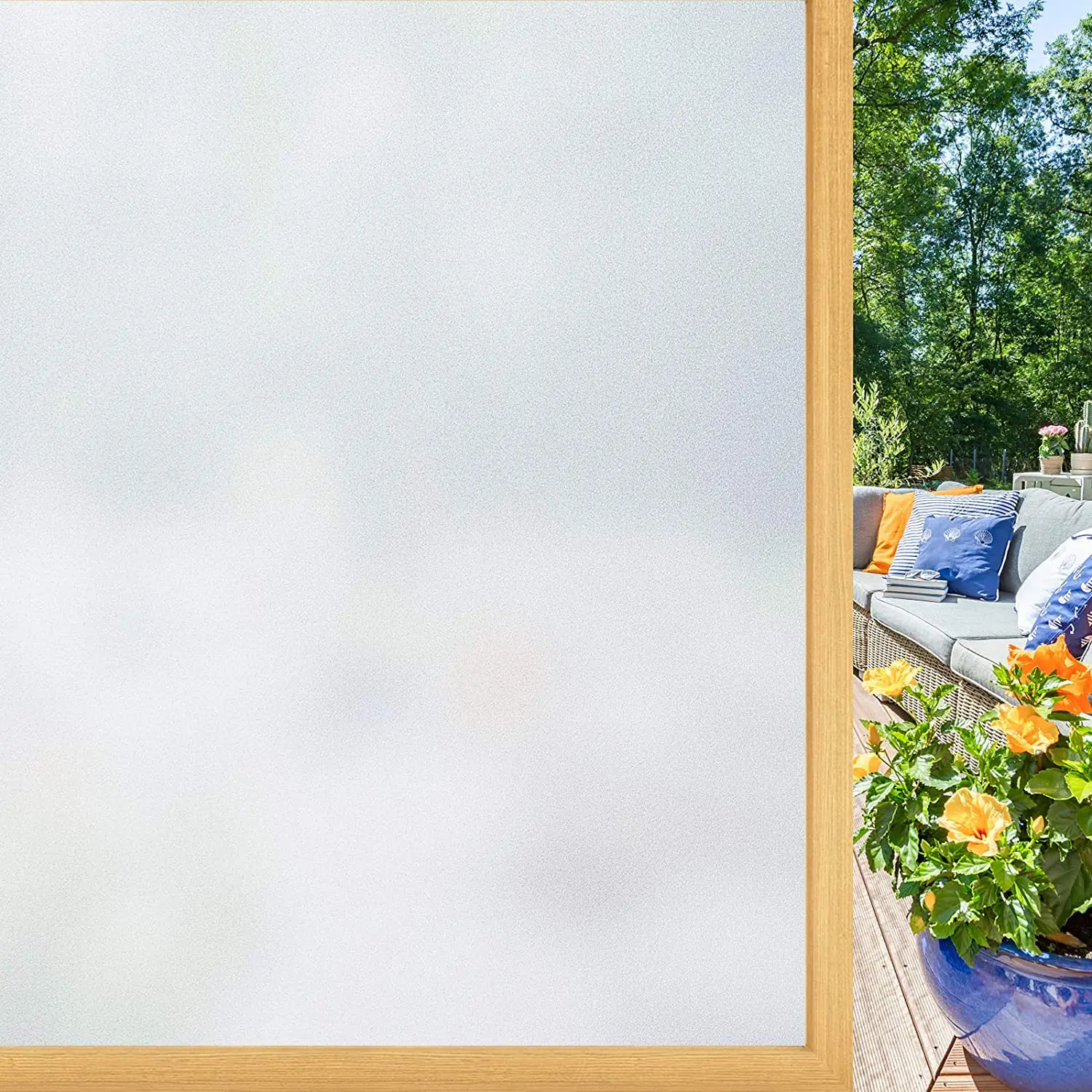

LUCKYYJ Privacy Window Film Frosted Self-adhesive Film Opaque Vinyl Decor Glass Door Stickers Heat Control for Home and Office