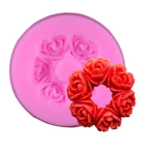 new 6 roses flower silicone baking forms fondant cake chocolate sugar craft mold silicone tools diy for cakes