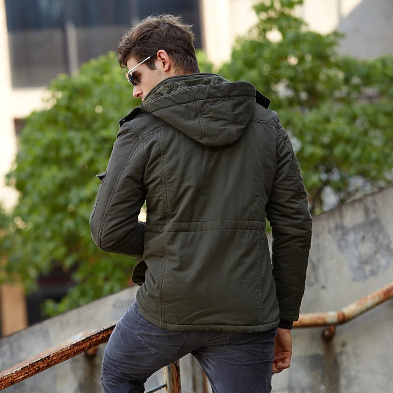 Men Winter Coat Military Uniform Men's Cotton Clothing Winter Warm and Windproof Plus Velvet Thick Korean Cotton Clothing
