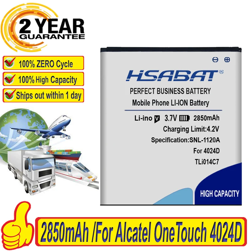 Аккумулятор HSABAT TLi014C7 2850 мАч для Alcatel One Touch Pixi First 4024D 4 0 inc|Аккумуляторы мобильных