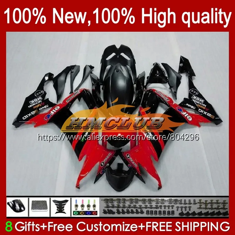 

Корпус для KAWASAKI NINJA ZX1000C ZX-10R ZX 10R 1000CC красный черный горячий 2008 2009 2010 86No.23 ZX1000 ZX 10 R ZX10R 08 09 10 обтекатели