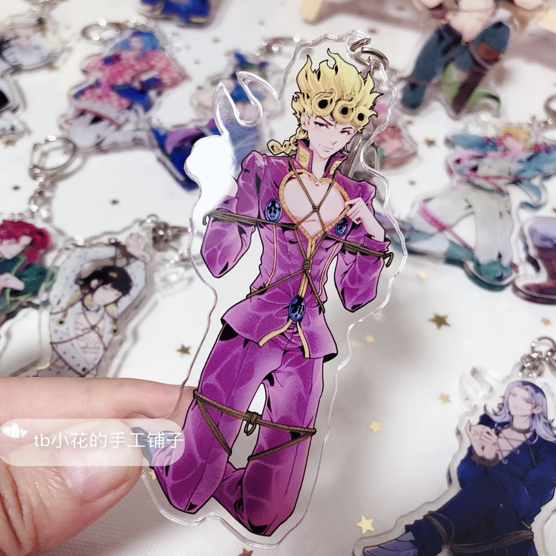 12 JOJO невероятное приключение Золотой ветер Narancia Ghirga Giorno Giovanna Сьерра-Леоне фигурка Косплей акриловый брелок Подвеска для ключей - Цвет: 12