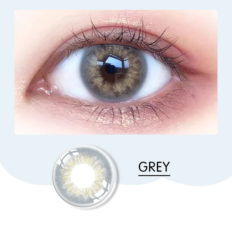 

2pcs/Pair Black Gray Colored lenses Eye Lens Beauty Cosmetic Natural Contact Lenses