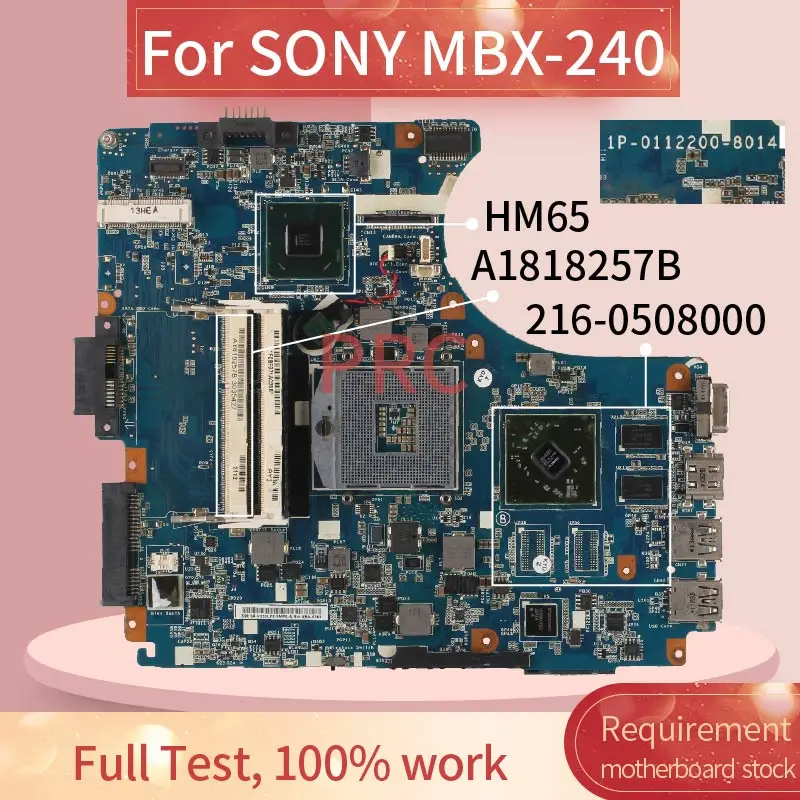 Материнская плата V050 для ноутбука SONY Vaio VPCCA1C5E VPCCA1S1E MBX 240 HM65 A1818257B 1P 0112200 8014 216