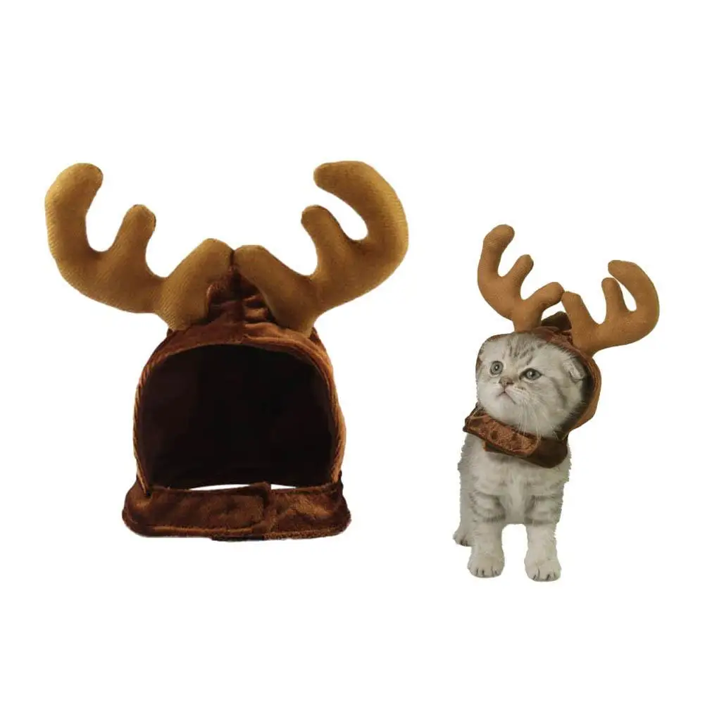 HOT SALES！！！Xmas Pet Dog Cat Cap Deer Antler Festival Christmas Party Holiday Headwear Hat | Дом и сад