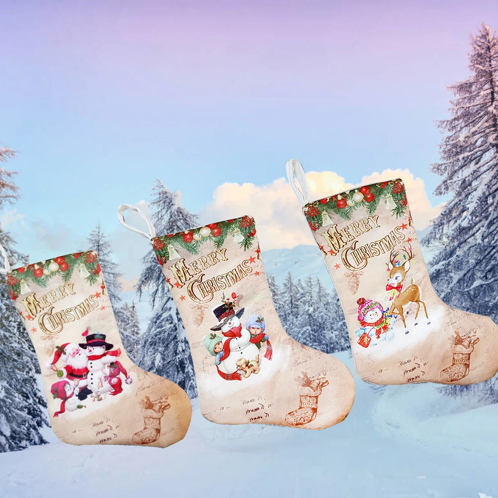 Офиса дома Портативный Рождественский носок для подарков фестиваль мультфильм