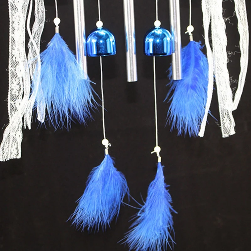 

Metal Aluminum Tube Feather Wall Decoration Photo Props Dream-Catcher Metal Bells Wind Chimes Pendant