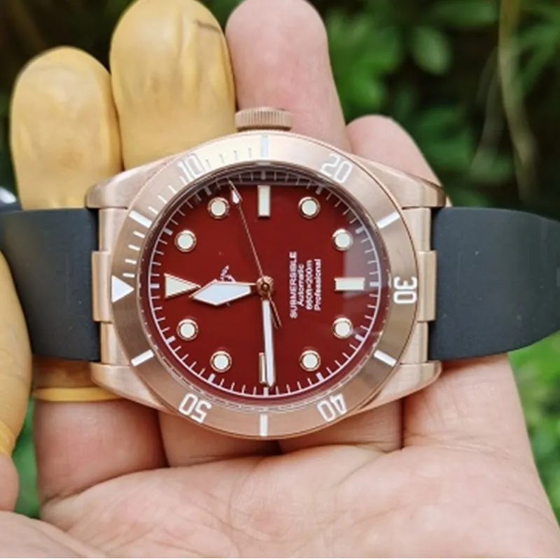 Модные Мужские автоматические механические часы 200 м с бронзовой подводной