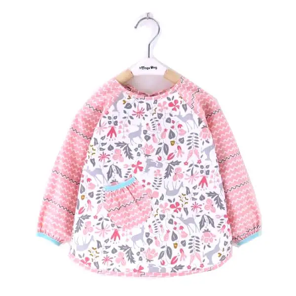 Детские нагрудники водонепроницаемые с длинным рукавом и мультяшным рисунком |