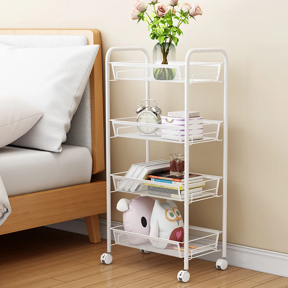 4 Tiers Storage Holders Cart Mobile Shelving Unit Organizer Slide Out Rolling Utility for Kitchen Bathroom Shelf | Дом и сад