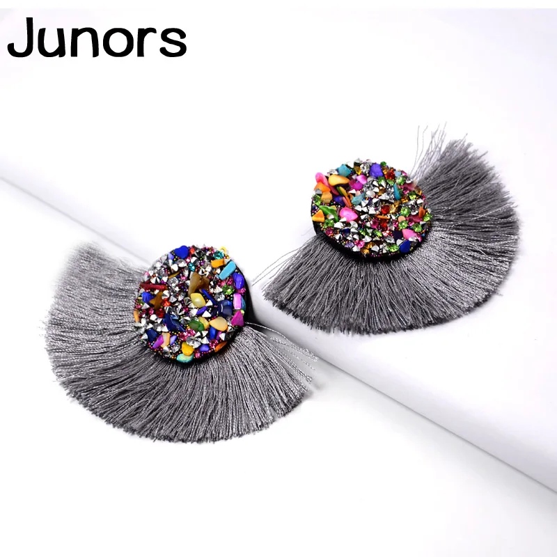 Разноцветная ракушка женские серьги с кисточками Бохо цвета большие длинные